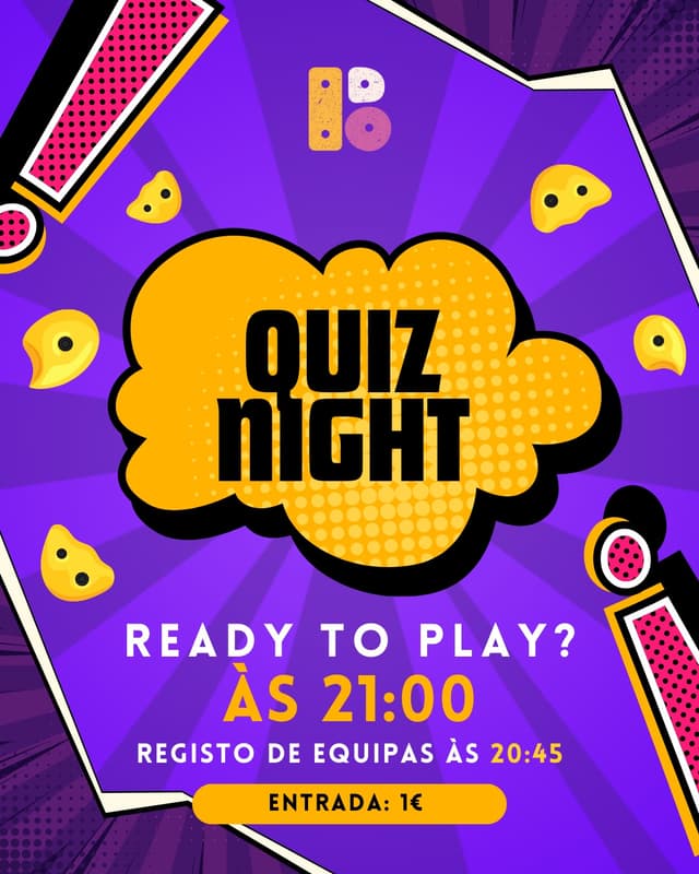 Testa os teus conhecimentos e ganha prémios na nossa Noite de Quiz.